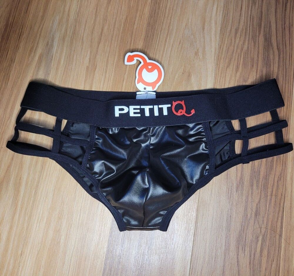 PetitQ Men's Underwear Shiny Smooth Black NWT Medium